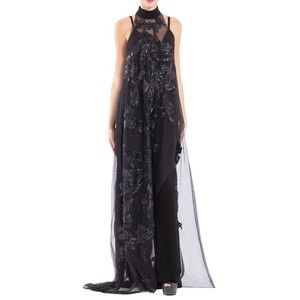 Saiid Kobeisy Crepe Jumpsuit With Beaded Maxi Top - NWT